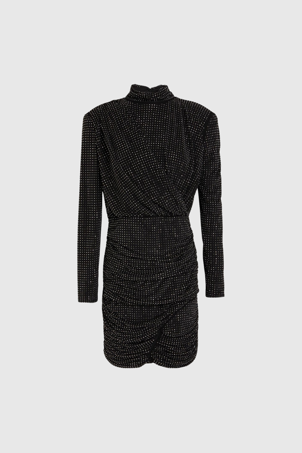 Duaa High Neck Rhinestone Mini Dress