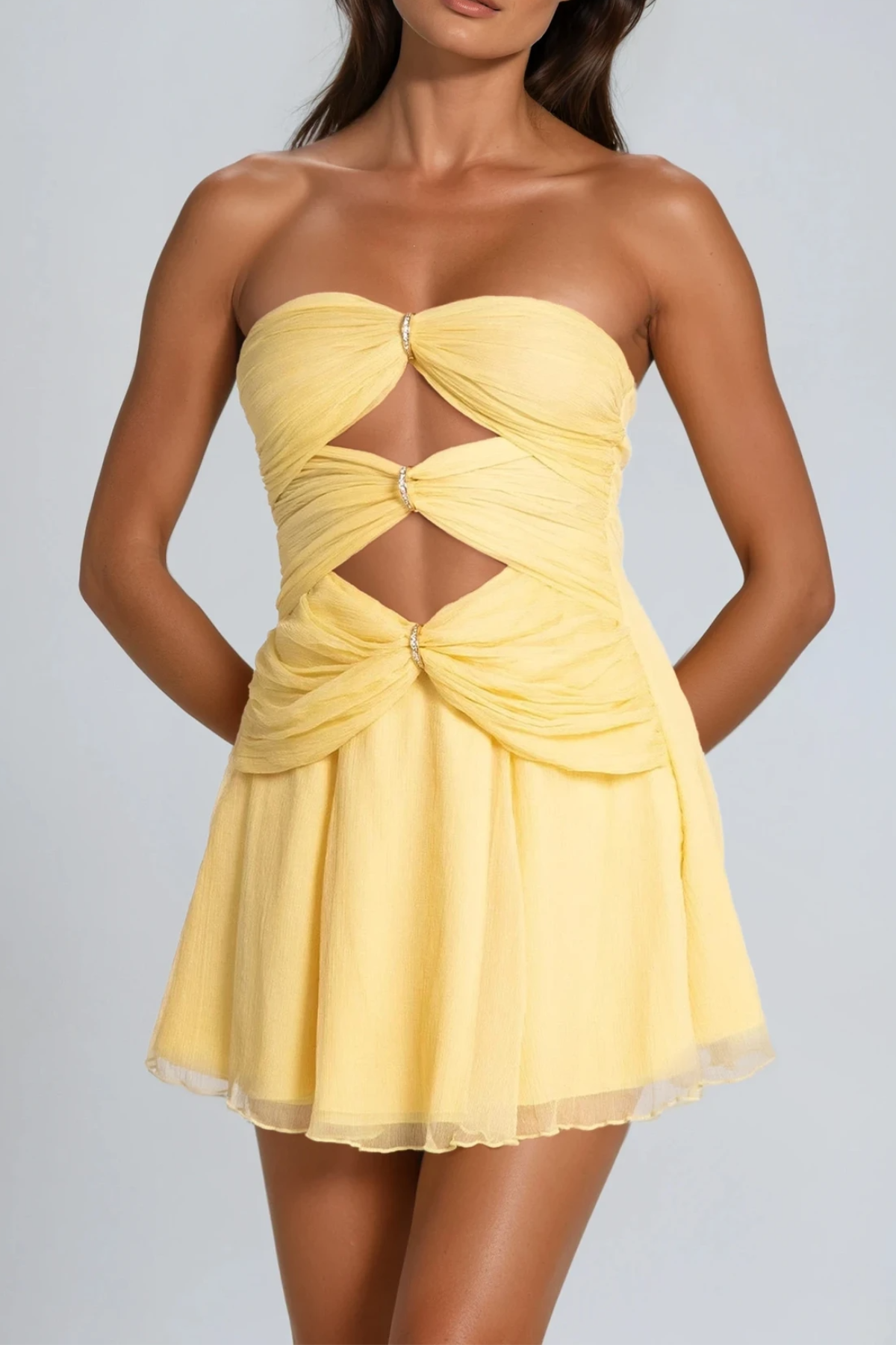 Dulcibella Strapless Cutout Mini Dress
