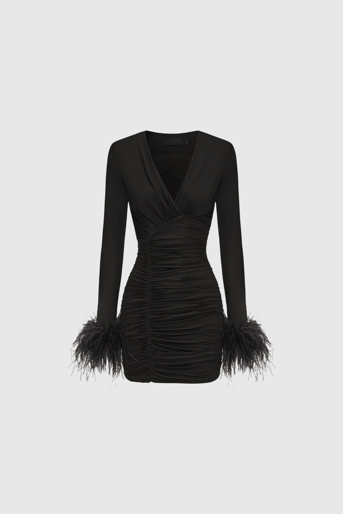 Dositheos Ruch Feather Mini Dress In Brown
