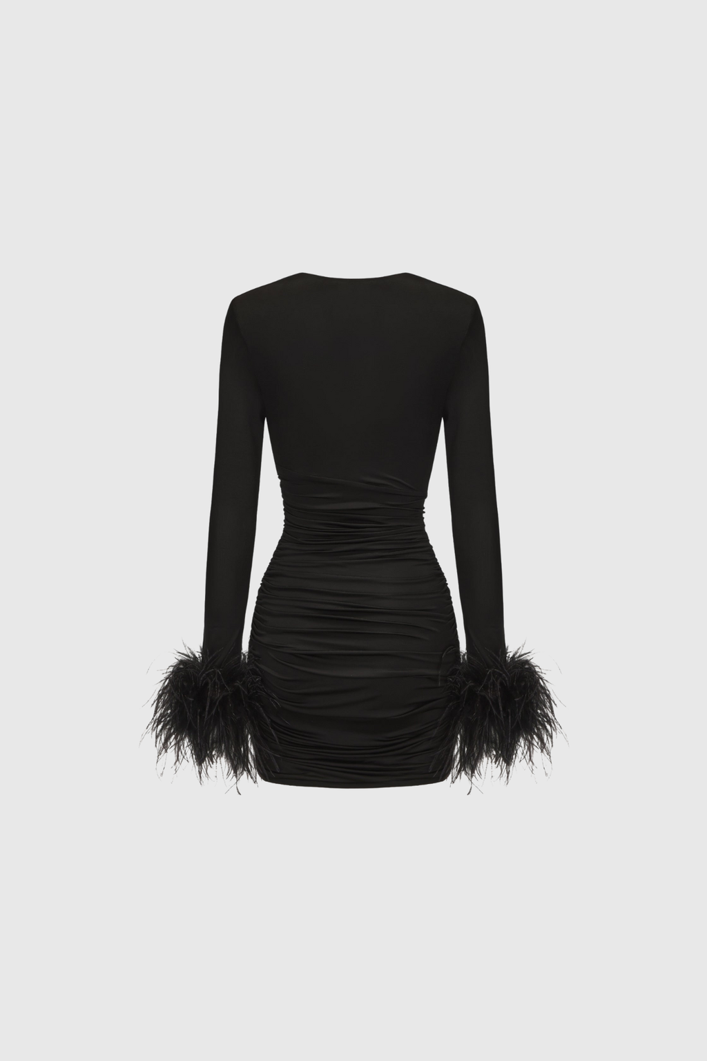 Dositheos Ruch Feather Mini Dress In Brown