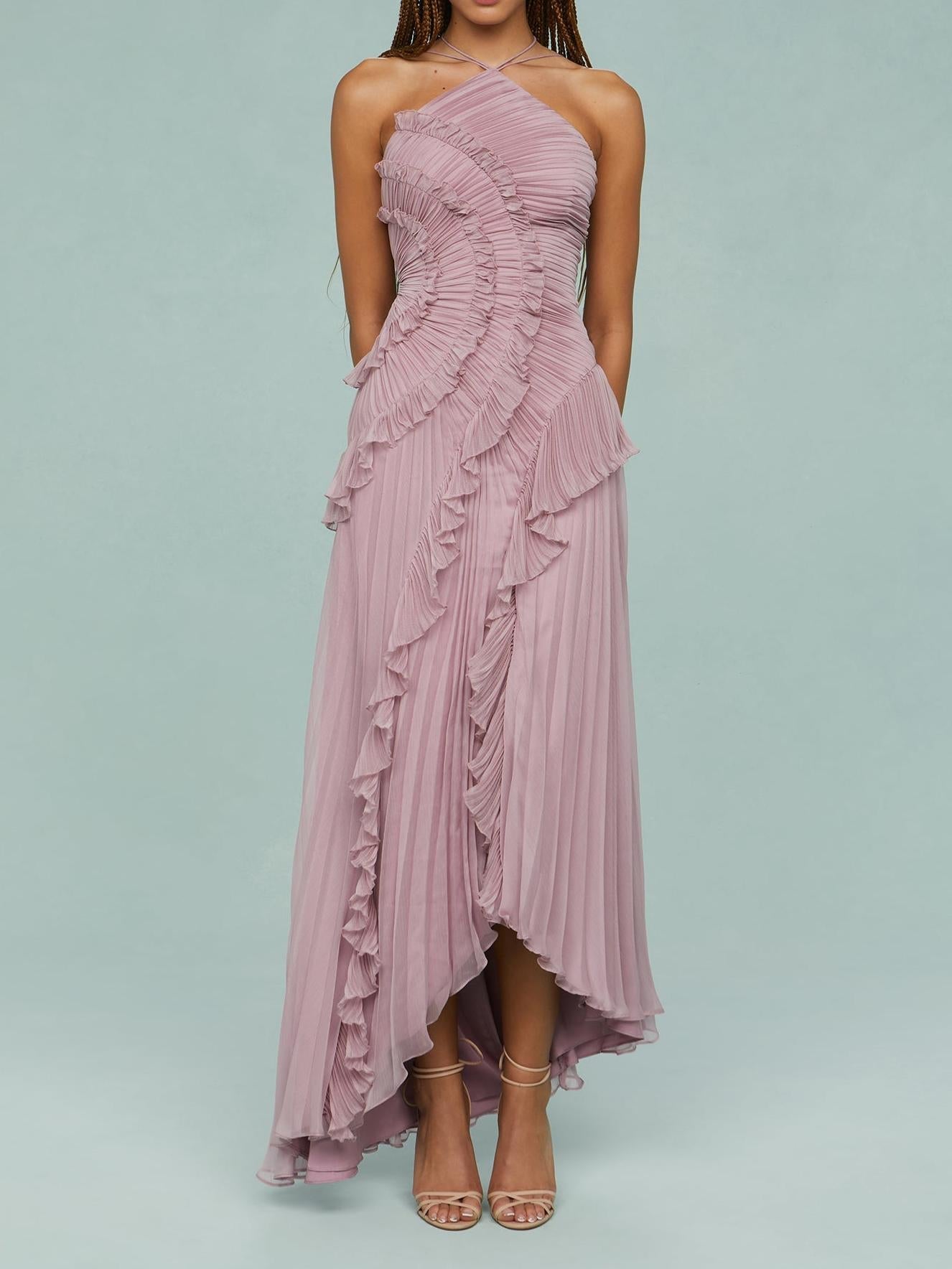 Amber | Ros¨¦ Ruffle Elegance Gown