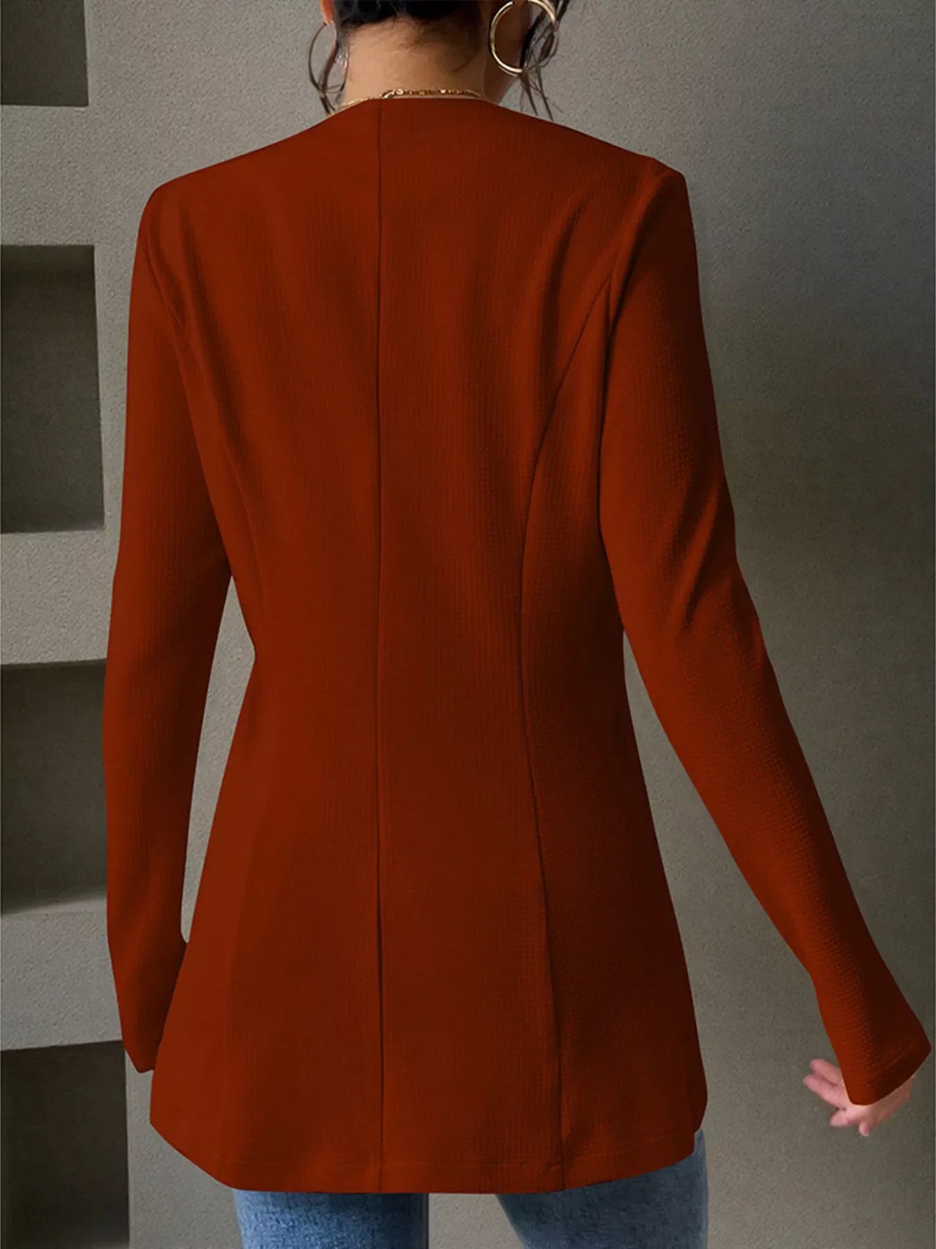 One Button Long Sleeve Blazer