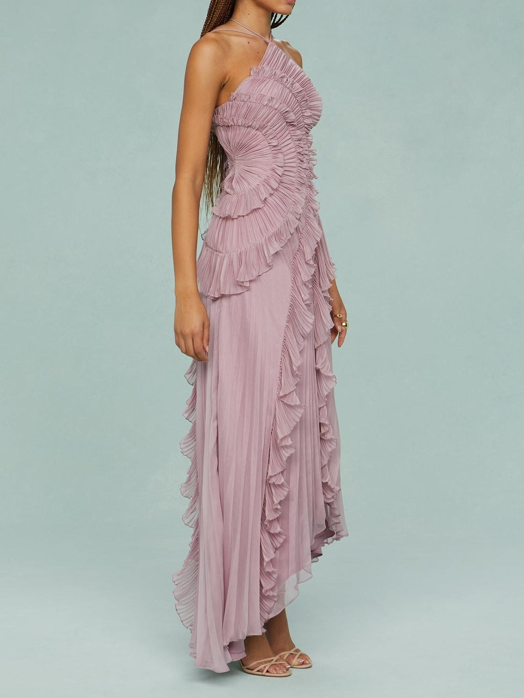 Amber | Ros¨¦ Ruffle Elegance Gown