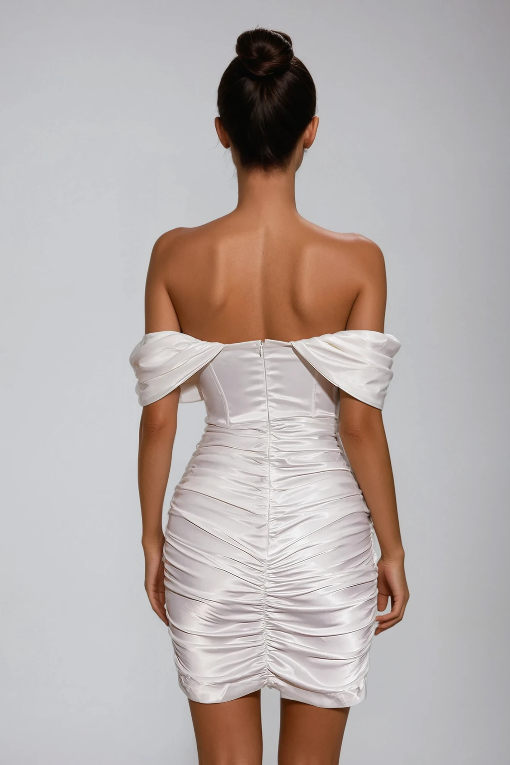 Donalda Off Shoulder Corset Mini Dress In White