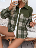 Plaid Button Up Long Sleeve Shacket