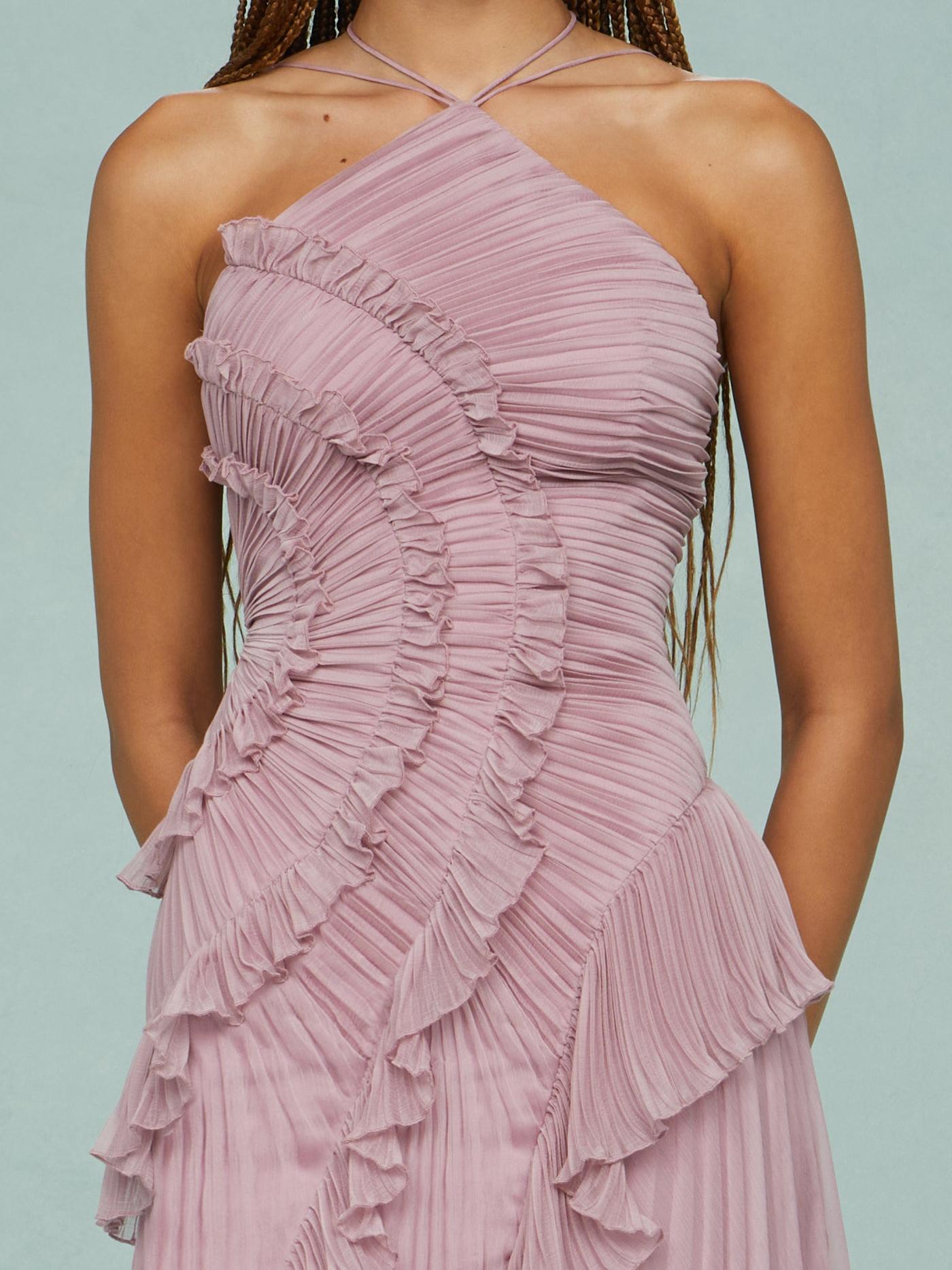 Amber | Ros¨¦ Ruffle Elegance Gown
