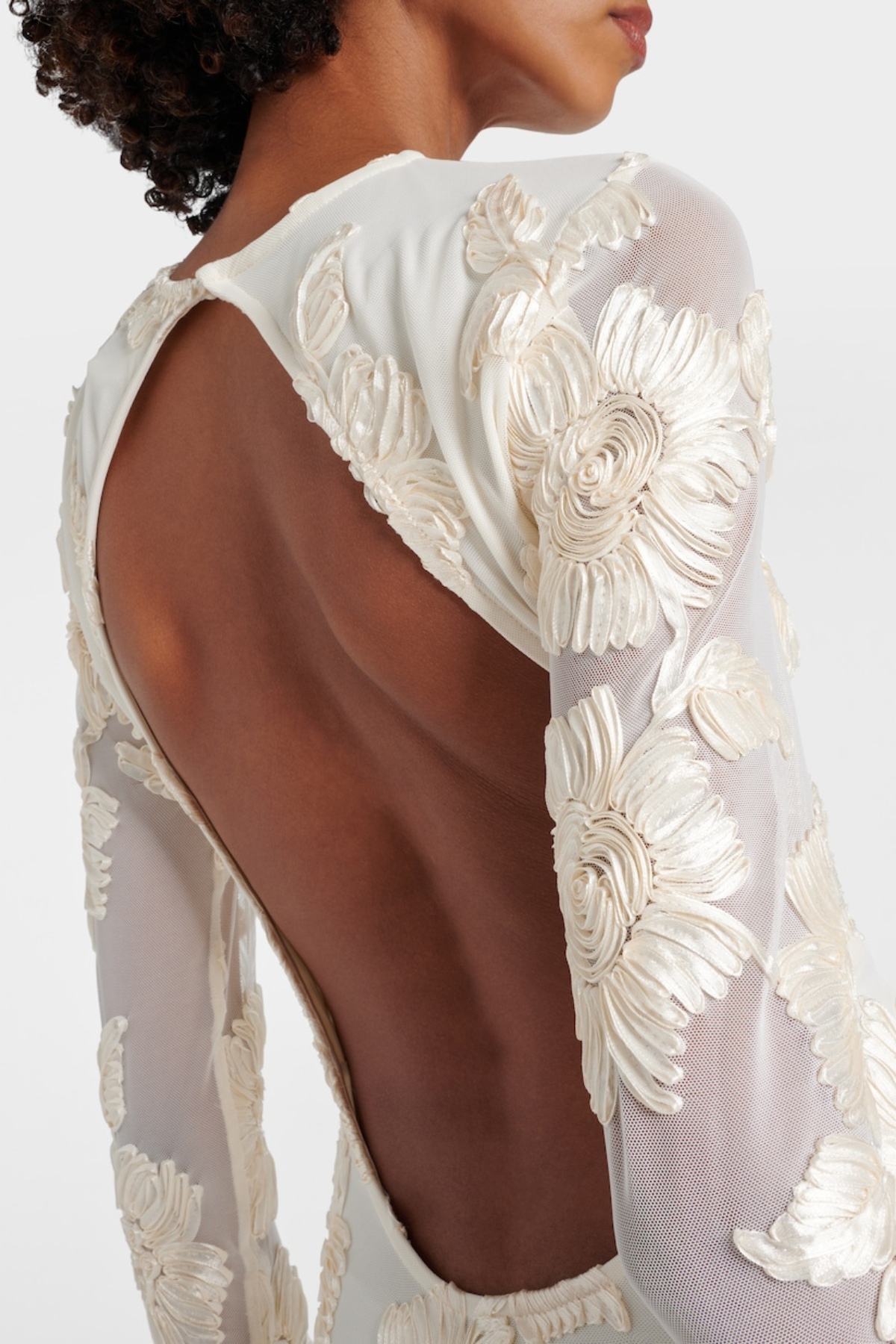 Ajaxm Floral Appliqu¨¦ Backless Mini Dress