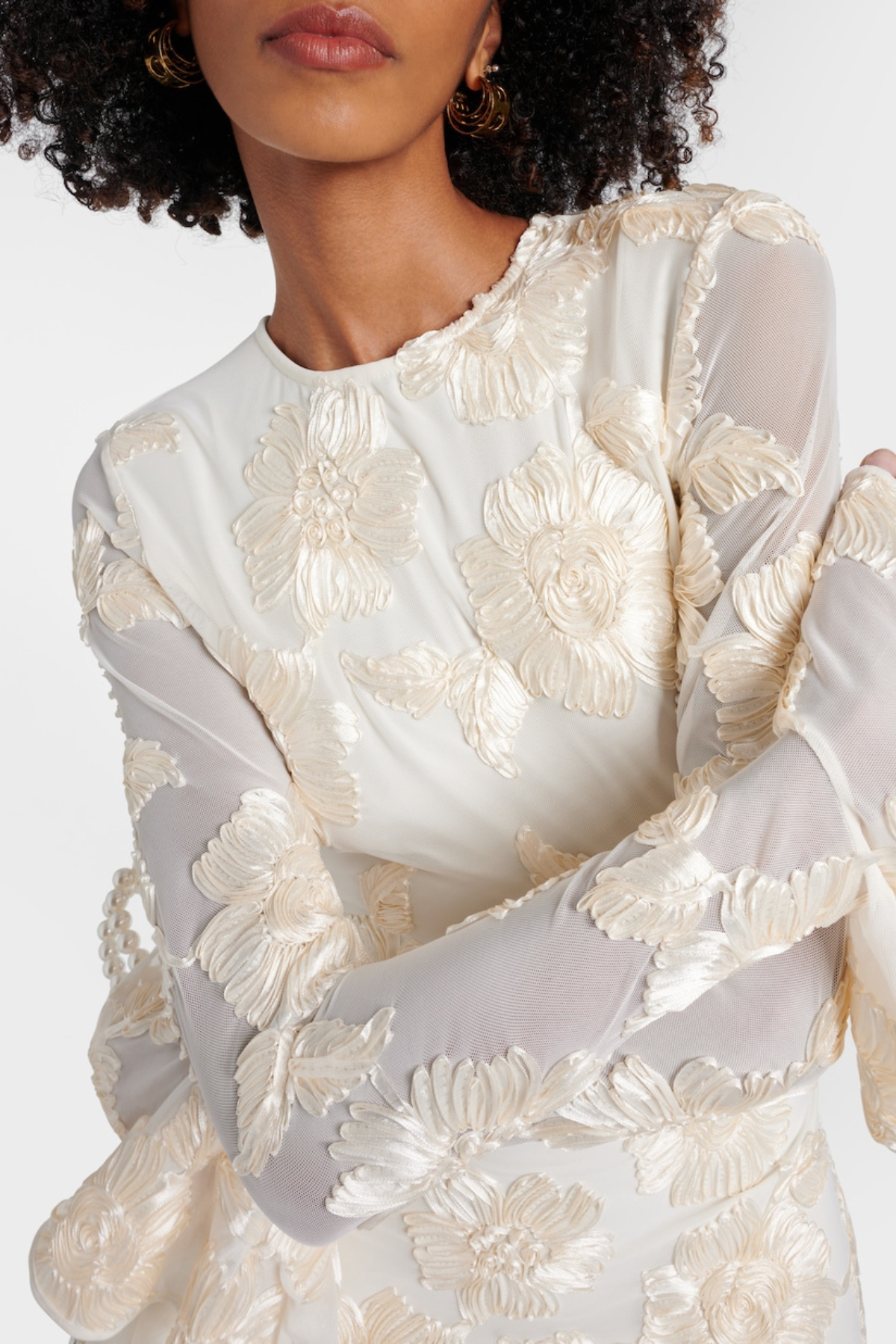 Ajaxm Floral Appliqu¨¦ Backless Mini Dress