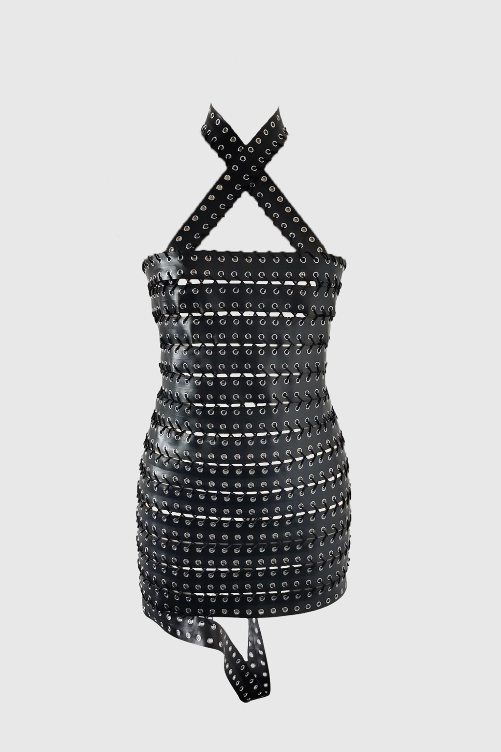 Alara Halter Eyelet Embellished Mini Dress