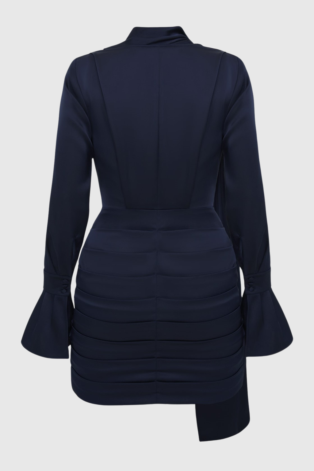 Alvin Satin Scarf Ruched Mini Dress