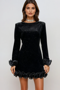 Anand Long Sleeve Ruffle Mini Dress