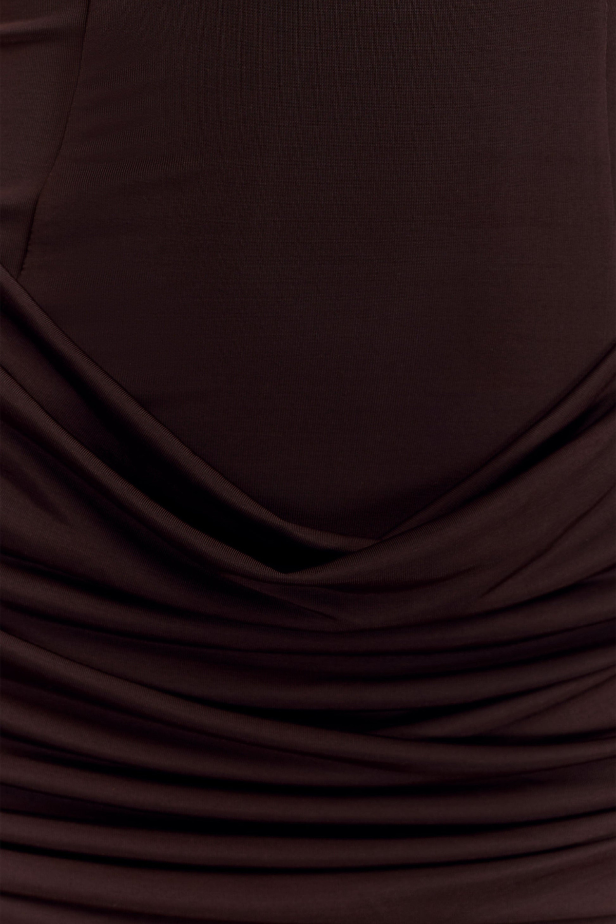 Aranta Strapless Ruched Mini Dress -Chocolate