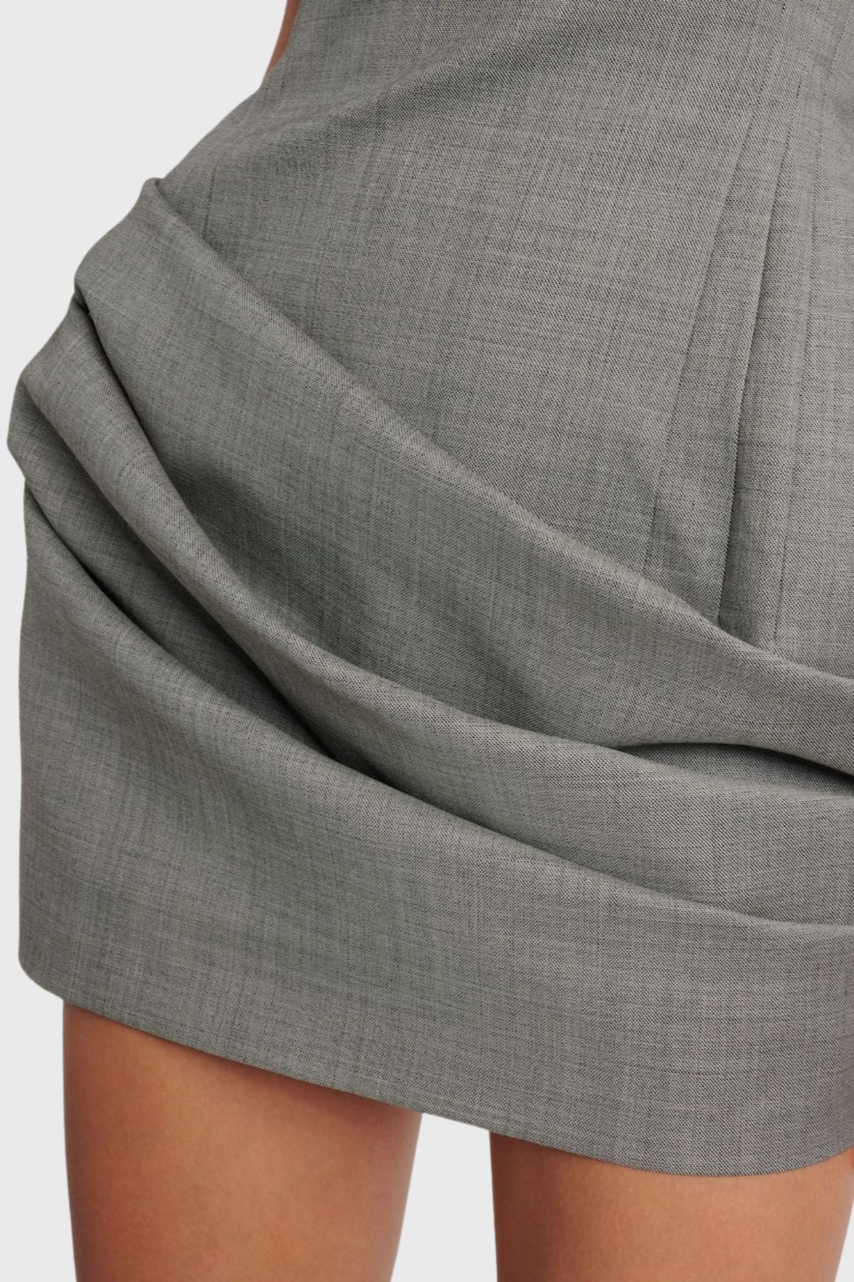Assisi Strapless Draped Mini Dress - Grey