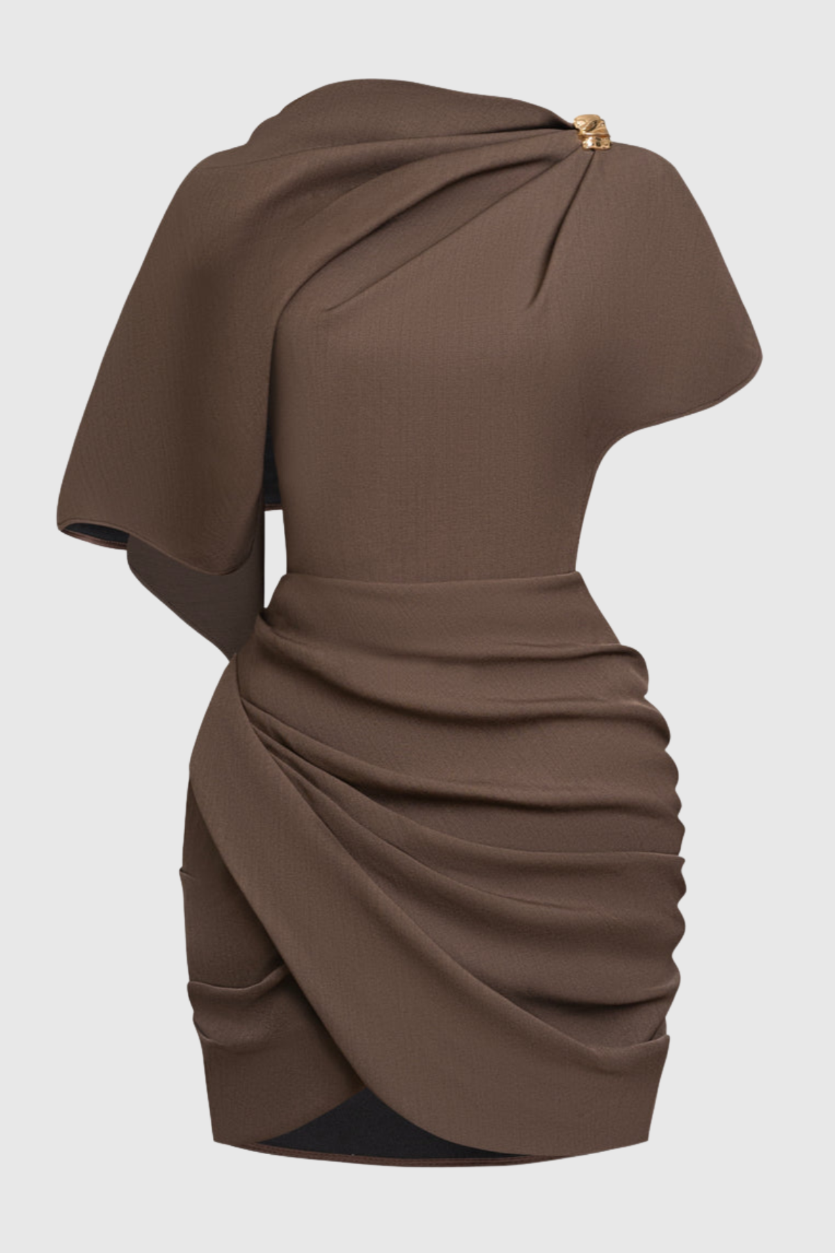 Baruca Asymmetric Draped Mini Dress
