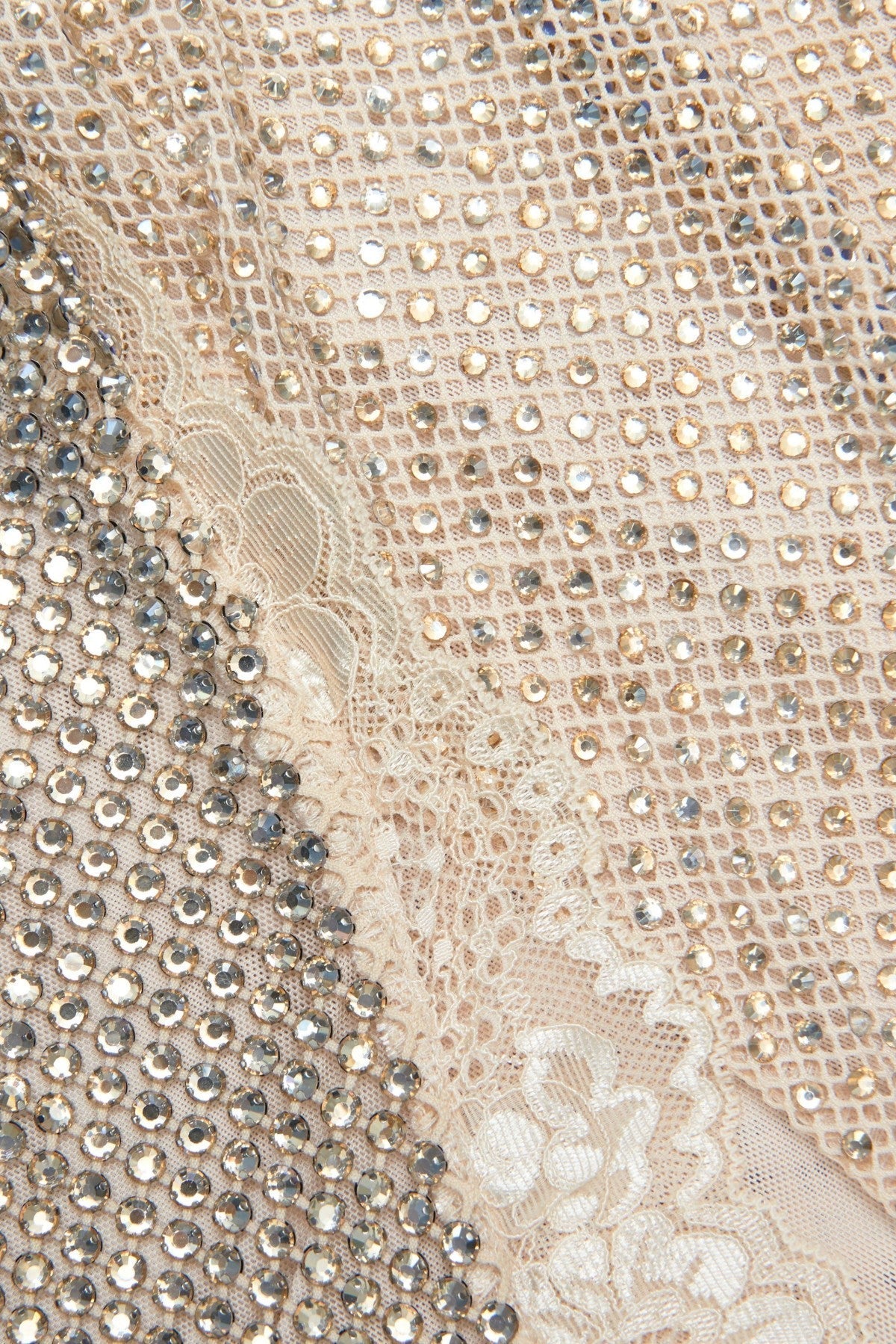 Bayara Rhinestone Lace Trim Cutout Mini Dress