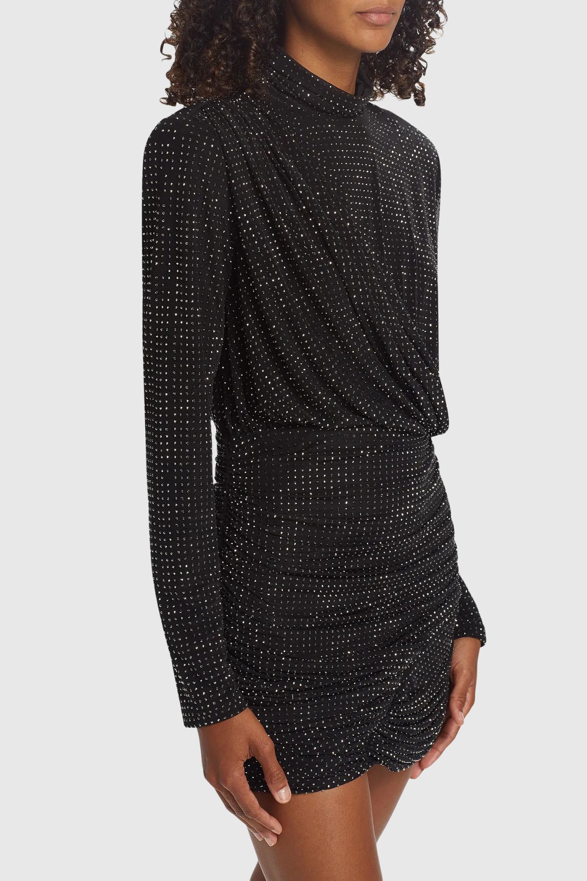 Callaha Crystal Embellished Ruched Mini Dress