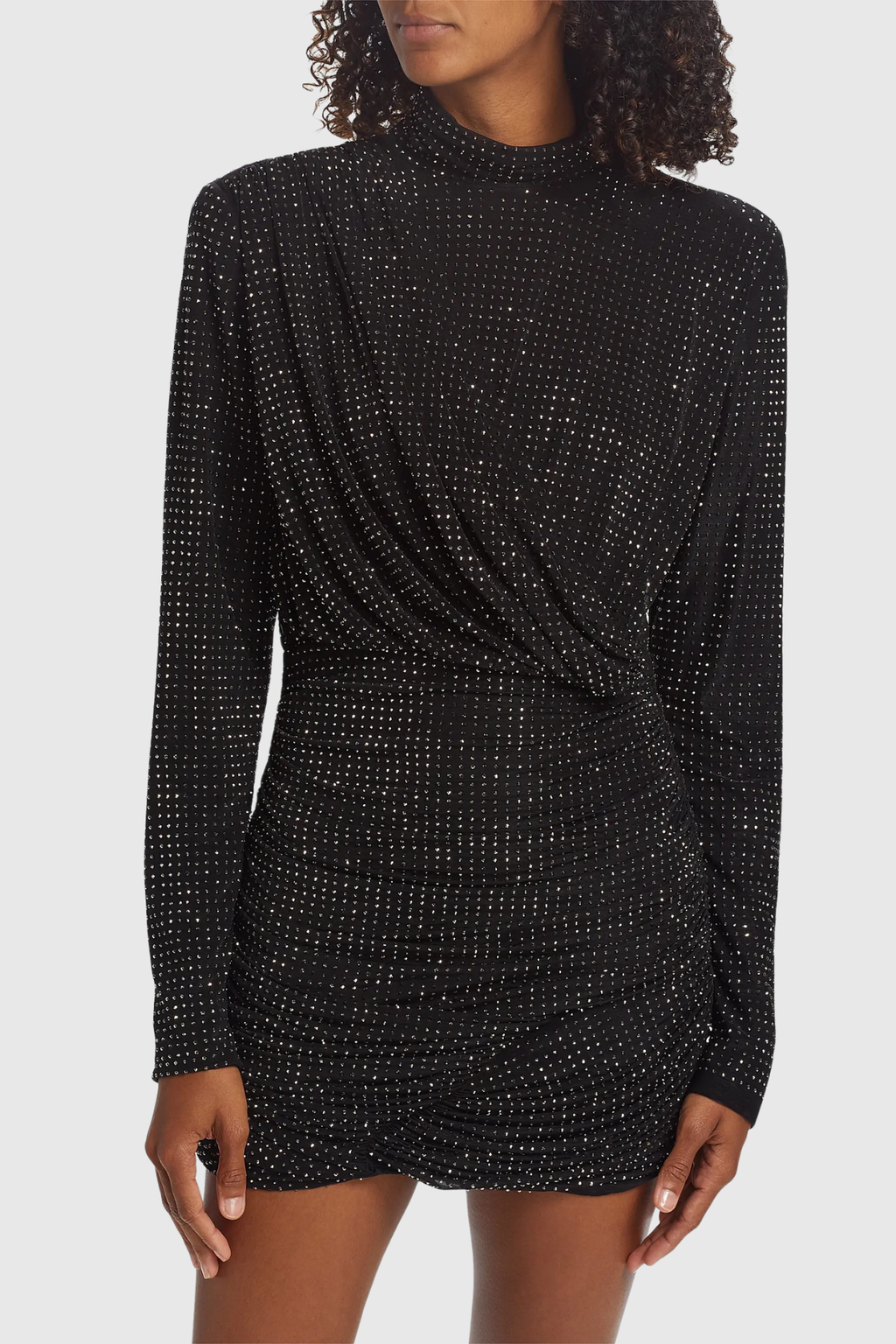 Callaha Crystal Embellished Ruched Mini Dress