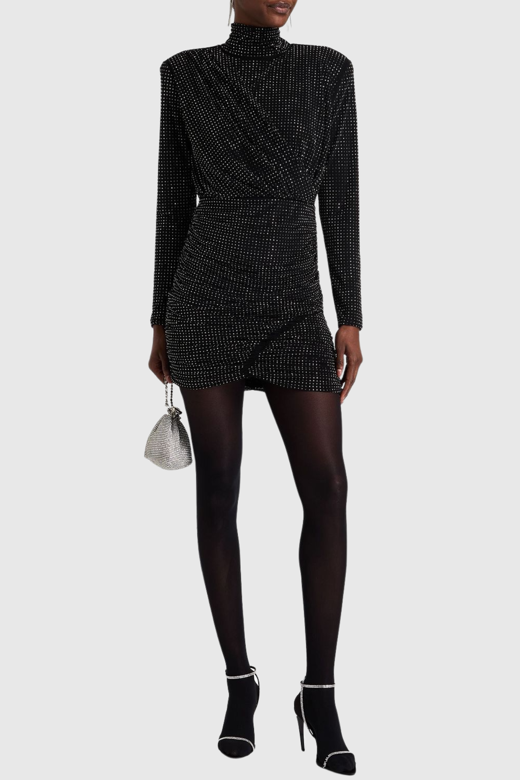Callaha Crystal Embellished Ruched Mini Dress