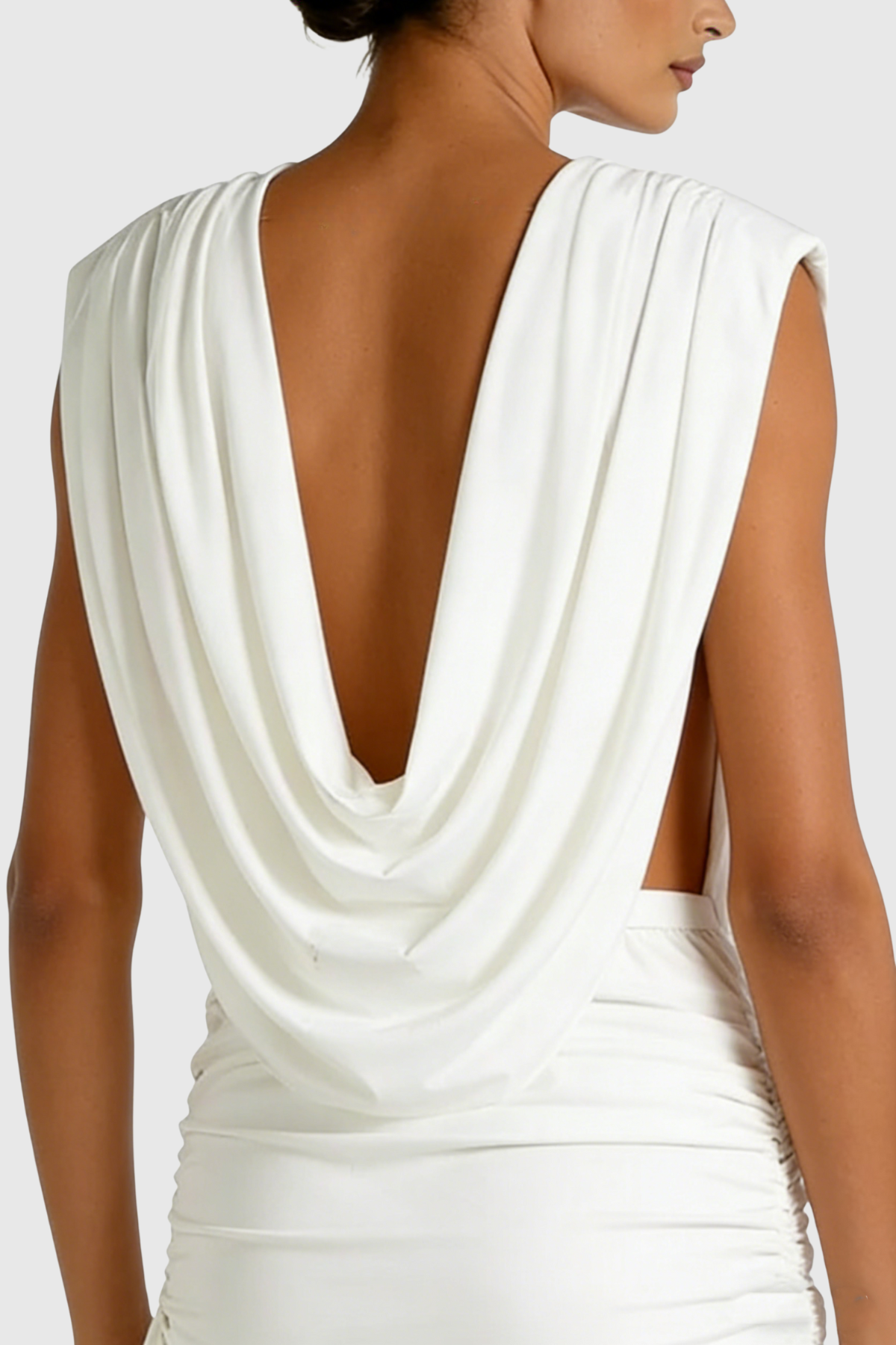 Ceylin Plunge Ruch Asymmetric Mini Dress