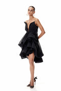 Clinton Asymmetric Ruch Mini Dress