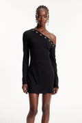 Dareios One Shoulder Eyelet Mini Dress
