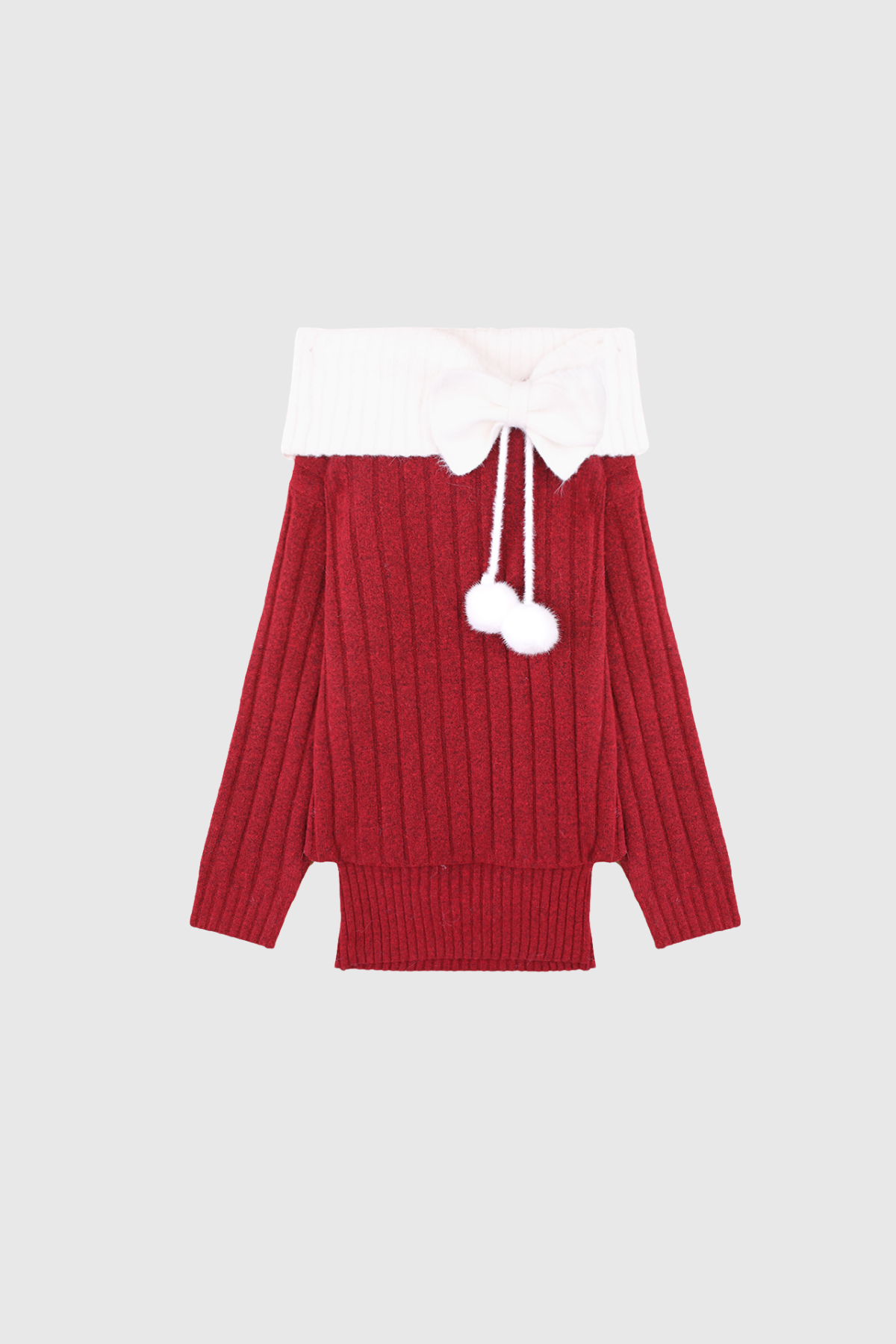Devi Knit Off Shoulder Bow Mini Dress