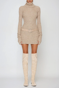 Dinesh High Neck Knit Mini Dress