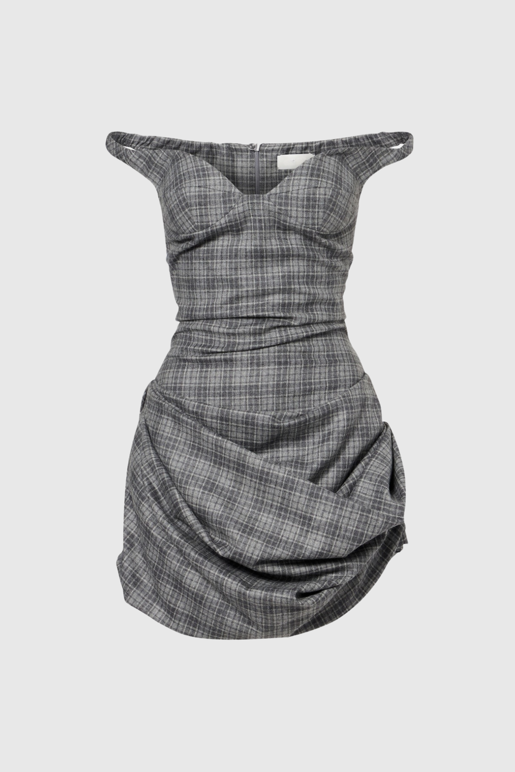 Doreen Off Shoulder Grid Mini Dress