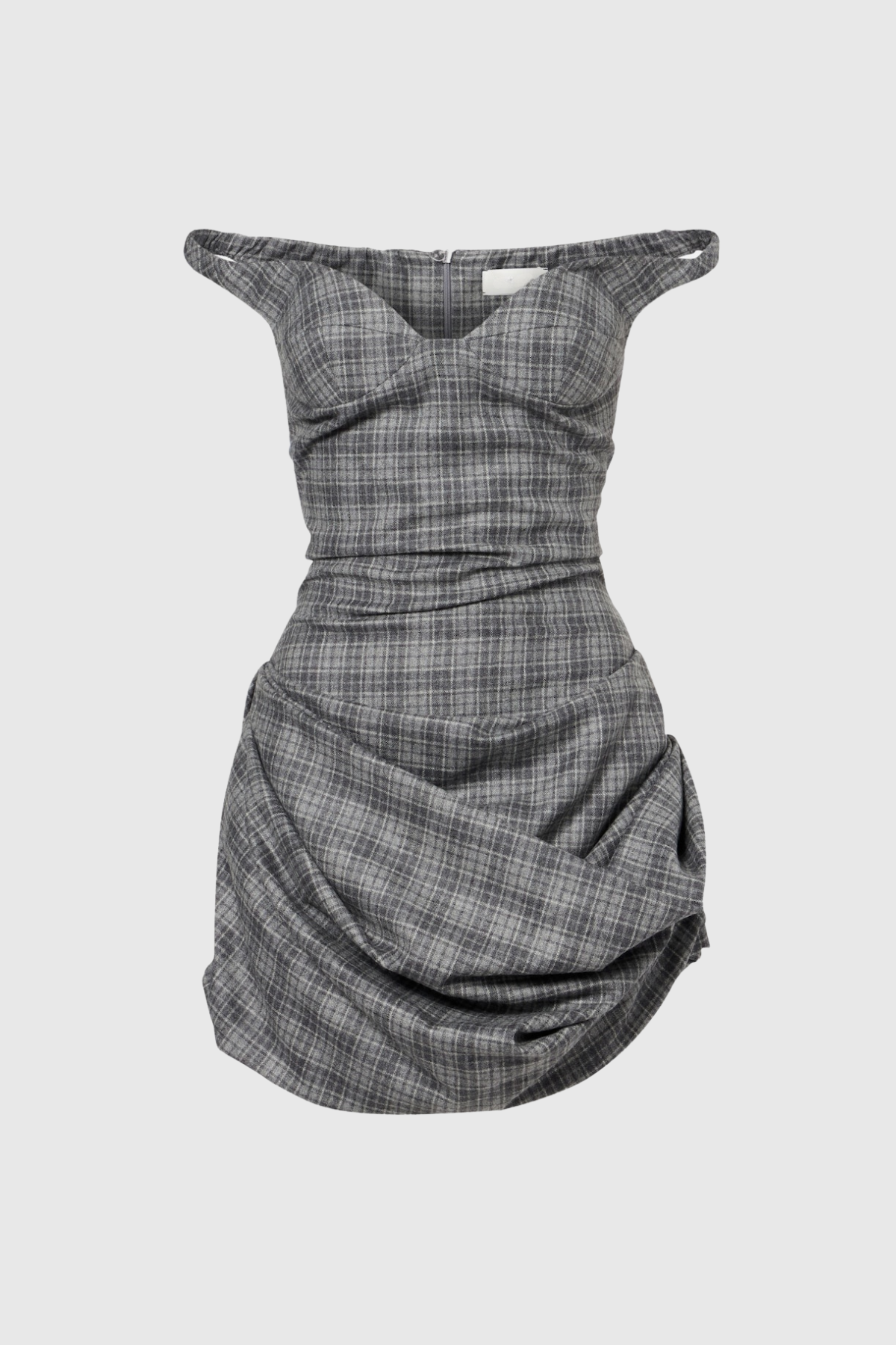 Doreen Off Shoulder Grid Mini Dress