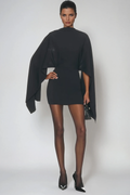 Dorina Backless Cape Sleeve Mini Dress