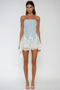 Dorris Strapless Lace Deconstruct Mini Dress