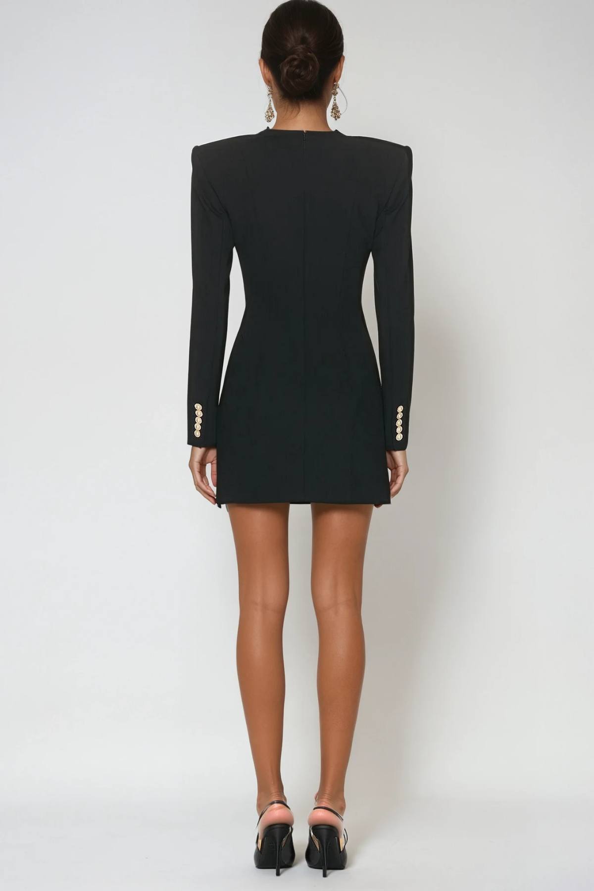 Duke Deconstruct Button Mini Dress
