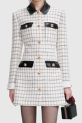 Dunja Leather-trimmed Tweed Mini Dress