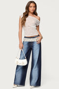 Ema Bleach Washed Low Rise Baggy Jeans