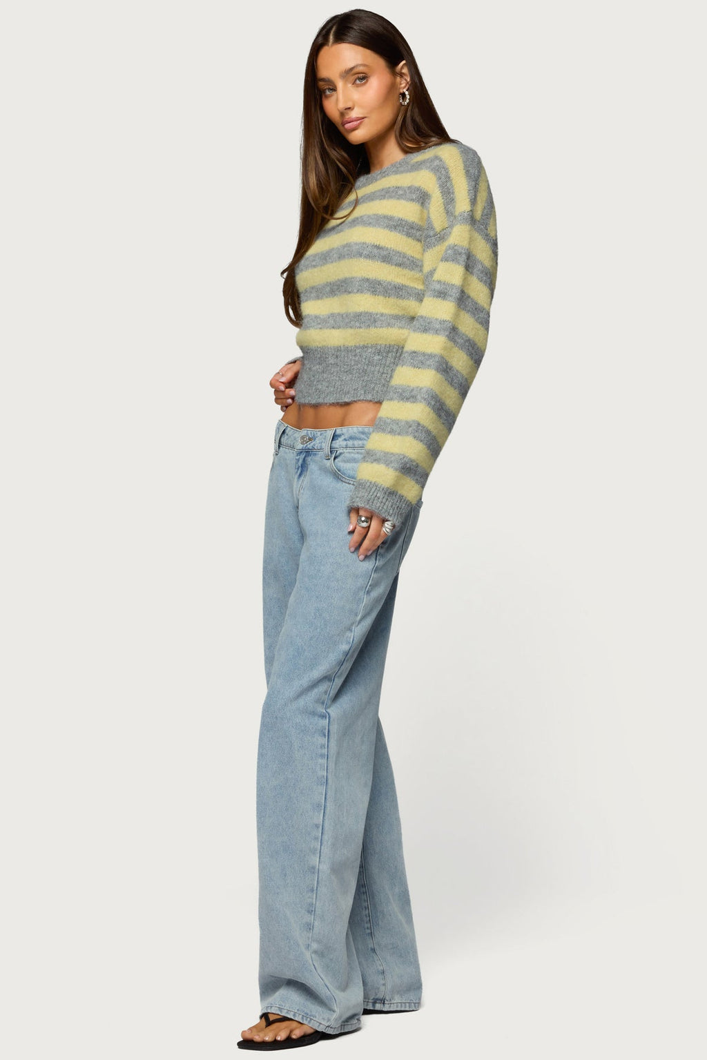 Dalina Washed Low Rise Baggy Jeans