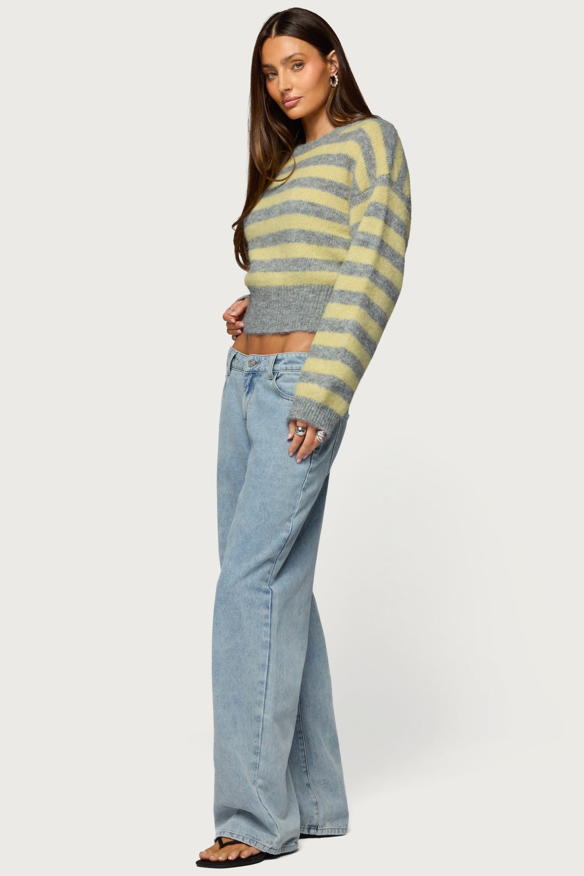 Dalina Washed Low Rise Baggy Jeans