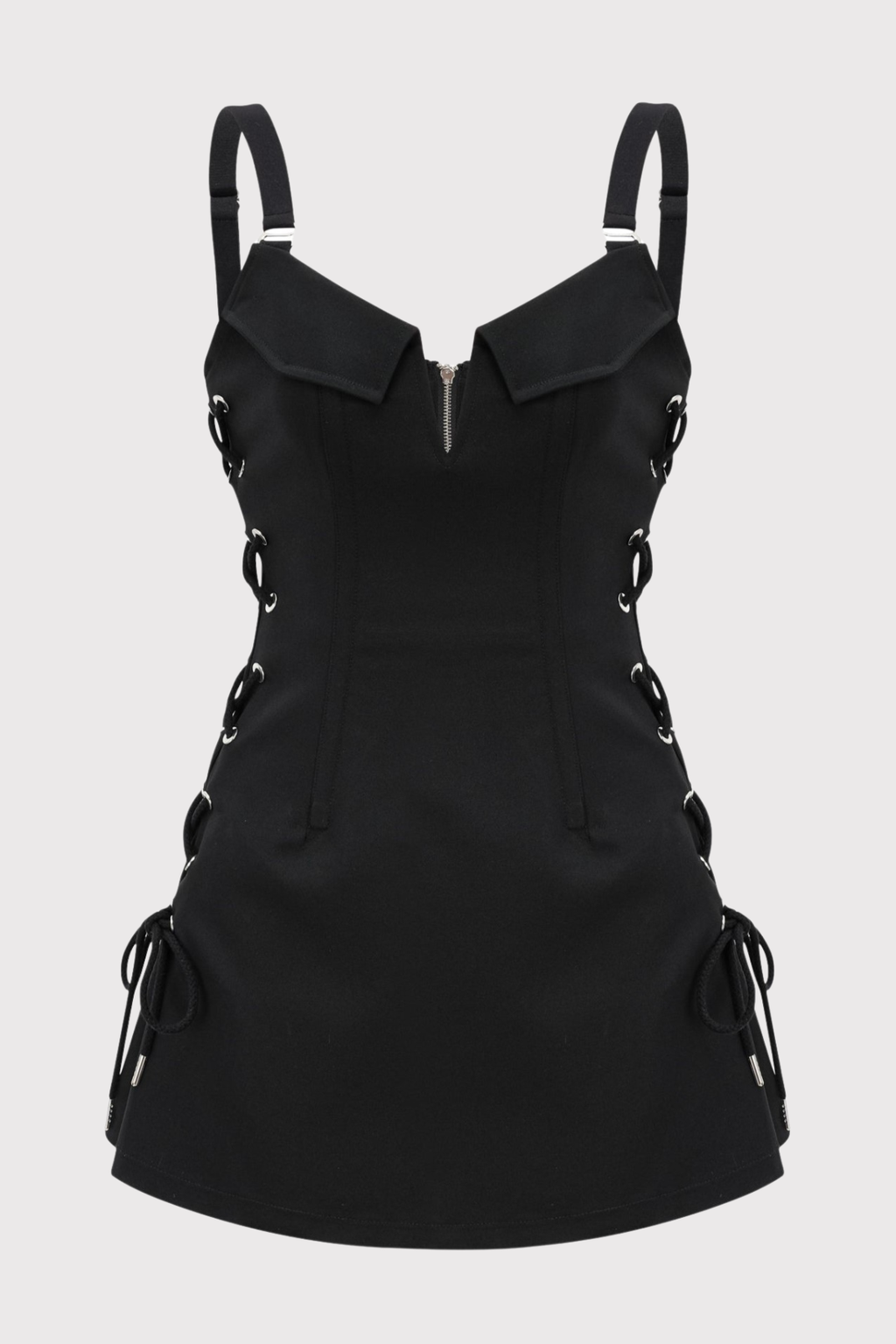 Eiya Lace Up Mini Dress - Black