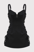 Eiya Lace Up Mini Dress - Black