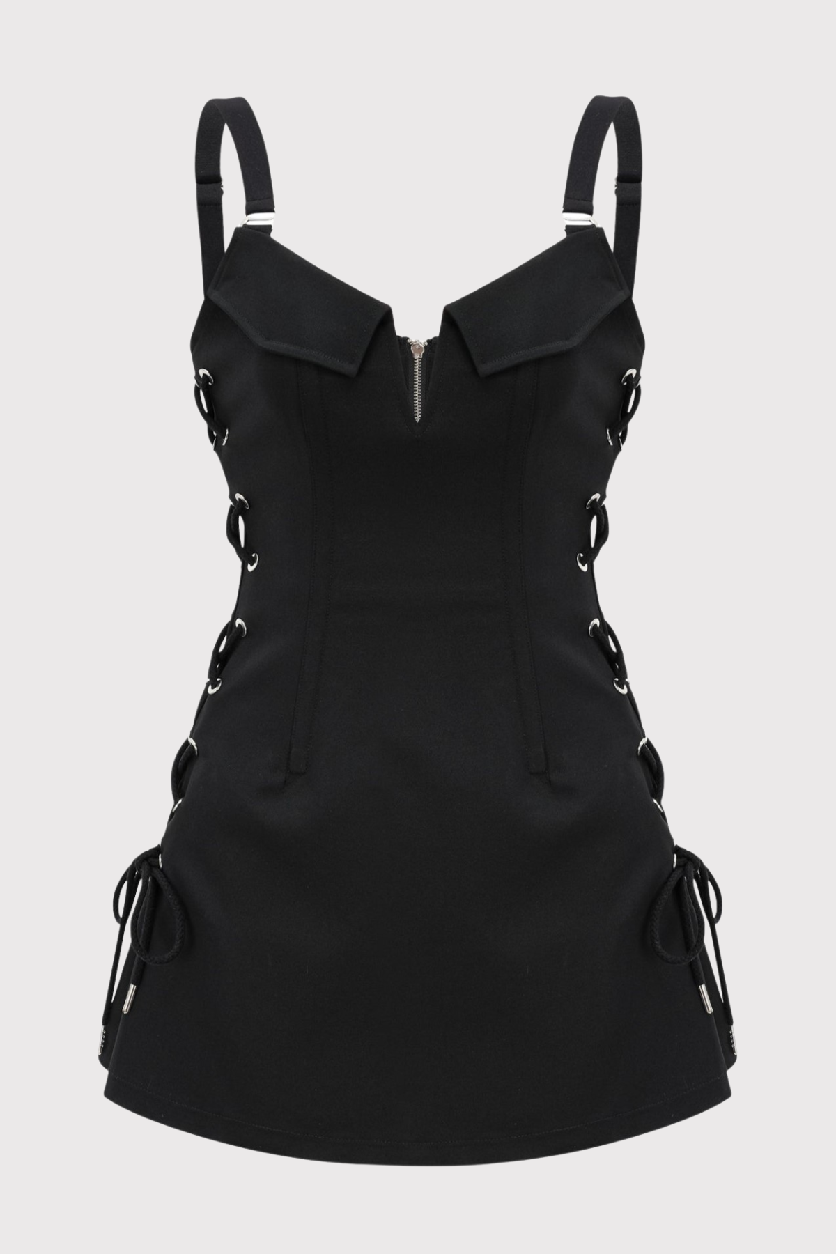 Eiya Lace Up Mini Dress - Black