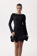 Eleonor Ruch Drop Waist Mini Dress In Black