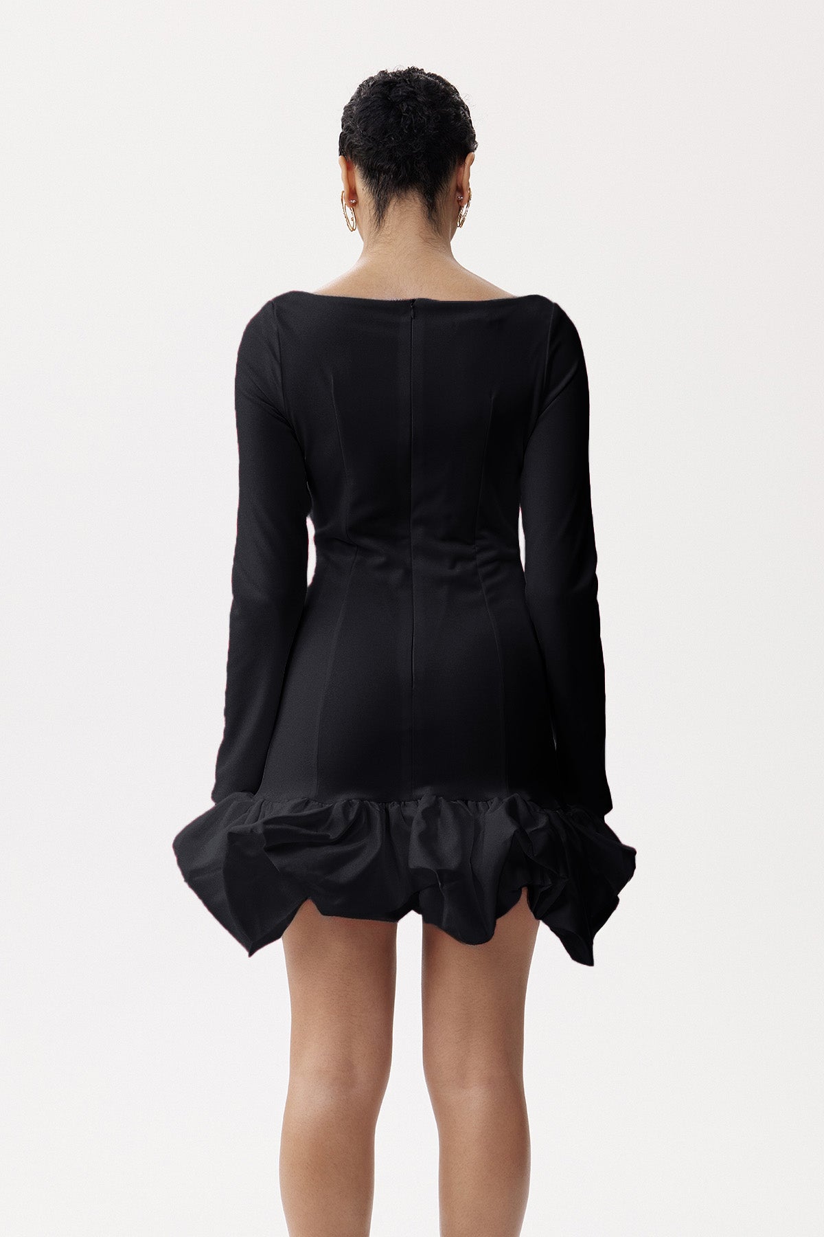 Eleonor Ruch Drop Waist Mini Dress In Black