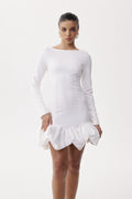 Eleonor Ruch Drop Waist Mini Dress In White