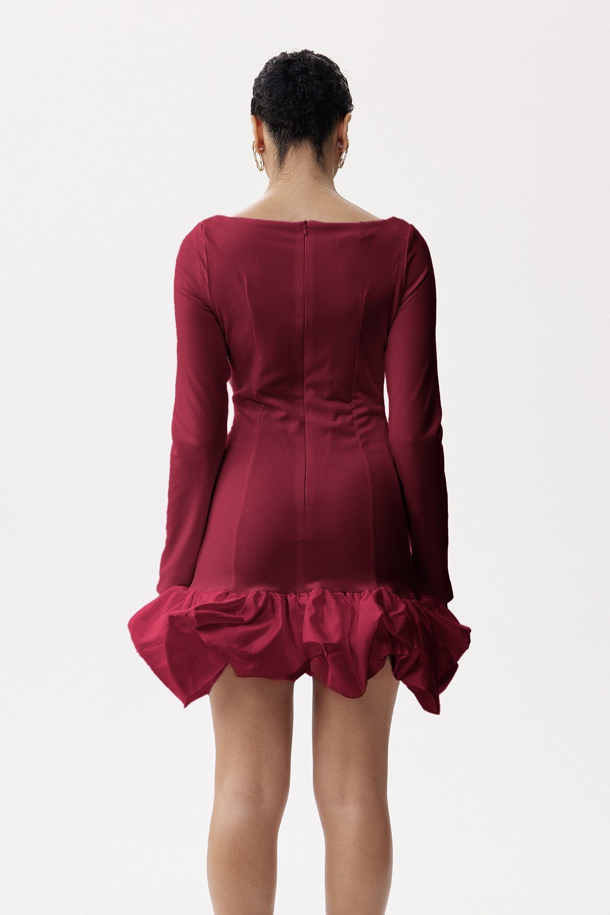 Eleonor Ruch Drop Waist Mini Dress In Wine