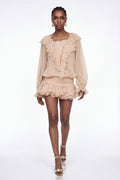 Eliya Embroidered Ruffe Mini Dress