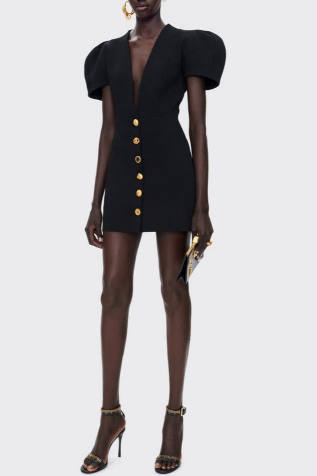 Esada V-neck Buttoned Mini Dress