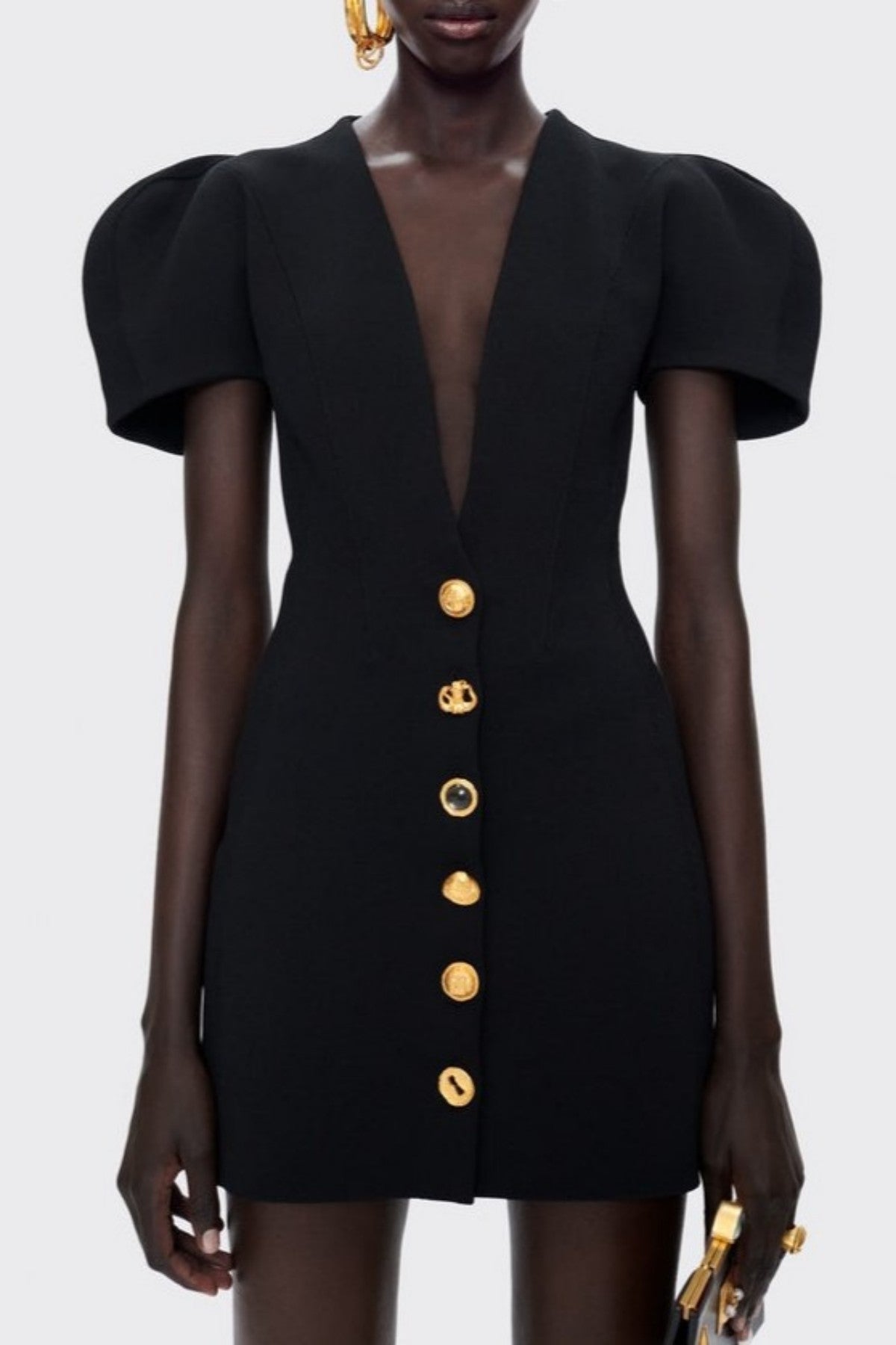 Esada V-neck Buttoned Mini Dress