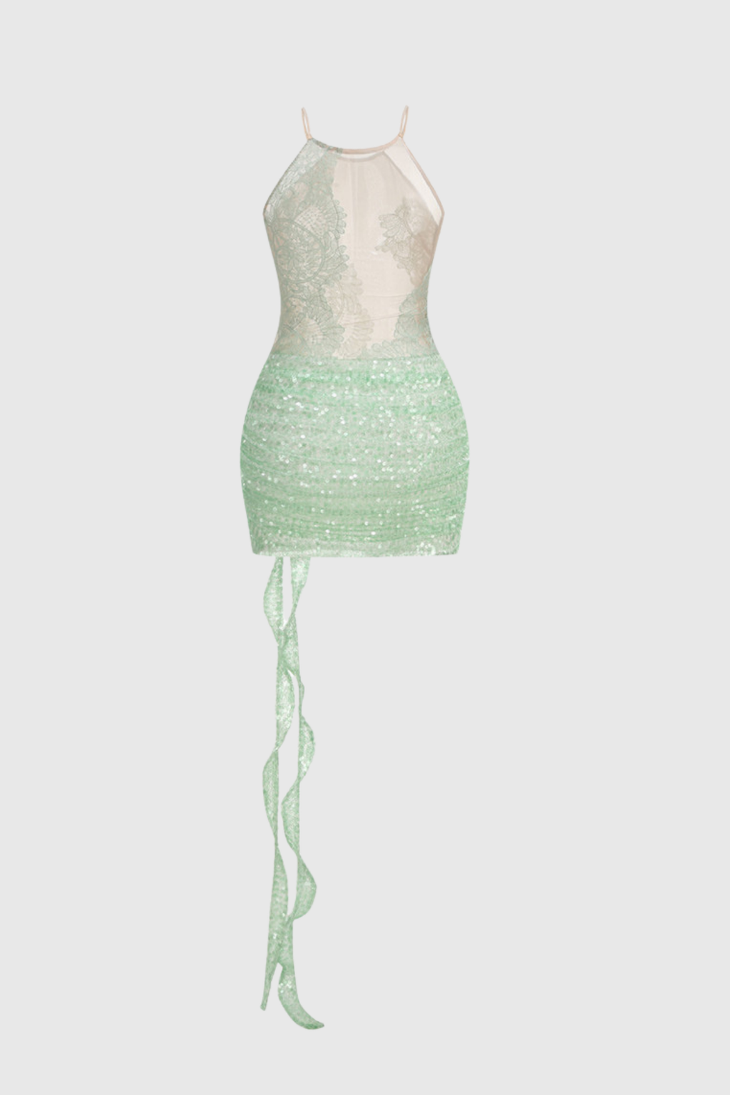 Fabius Mesh Sequin Flower Mini Dress