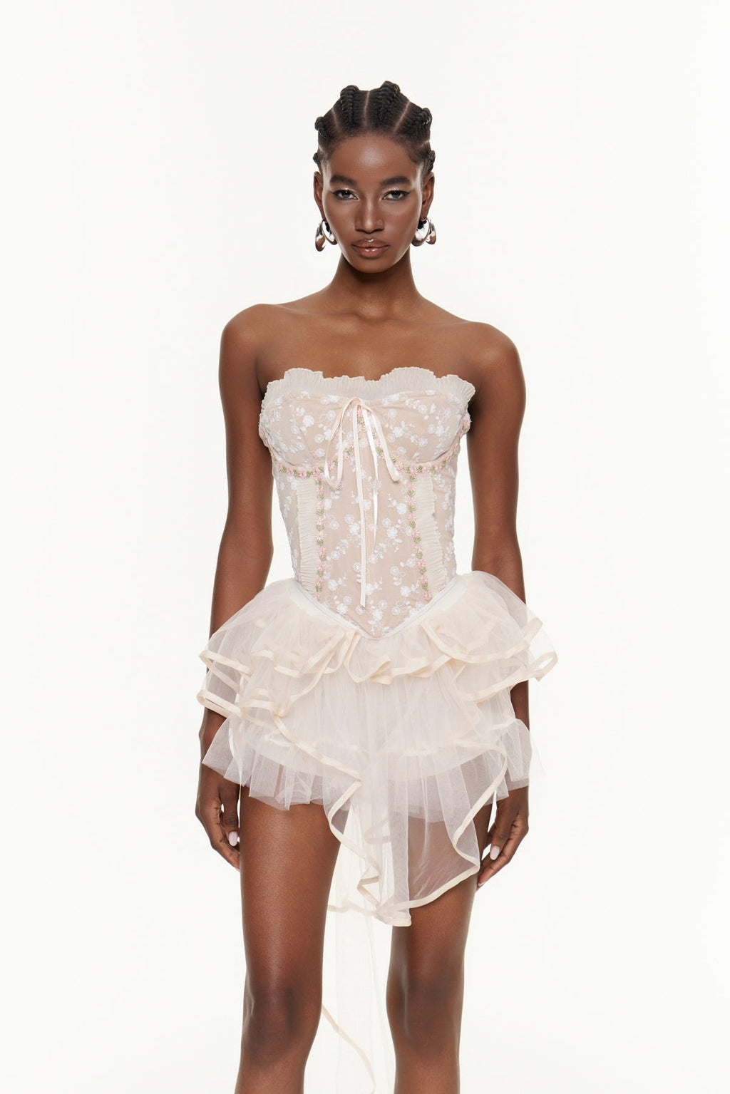 Fahim Strapless Mesh Mini Dress