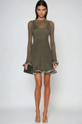 Faina Rhinestone Ruffle Mini Dress