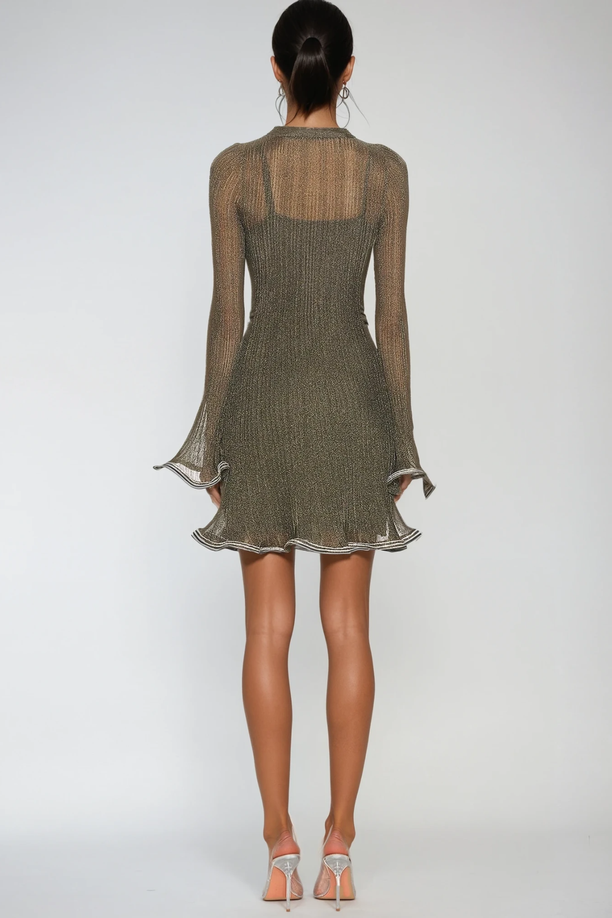 Faina Rhinestone Ruffle Mini Dress